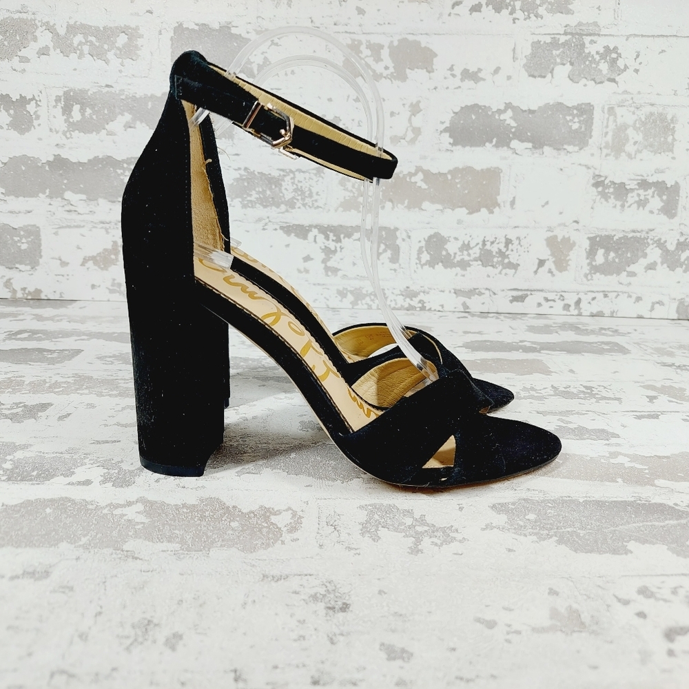 NEW Sam Edelman Yancy Black Heeled Ankle Strap Sandals M434 - Picture 5 of 14